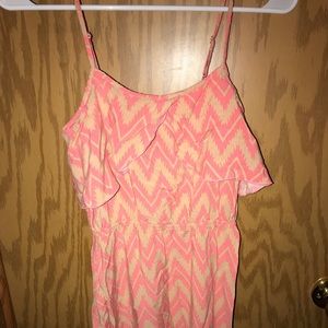 orangish pink chevron dress